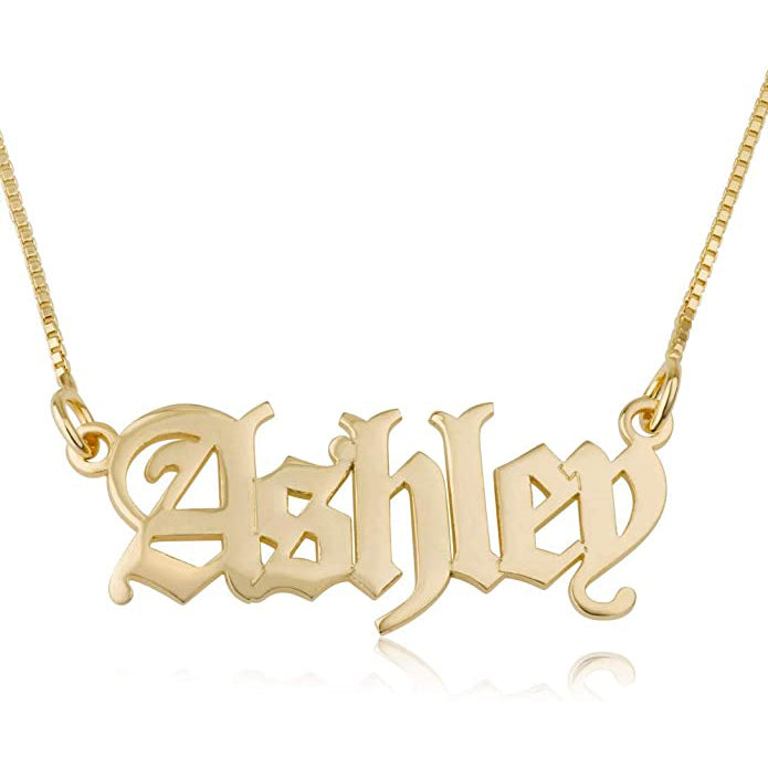 Initial Necklace Old English Retro Font