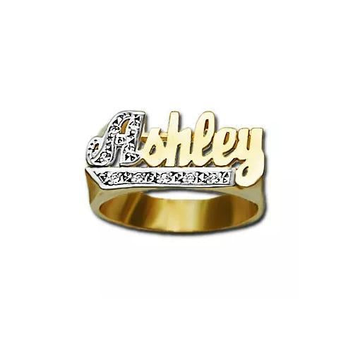 Amazon.com: Name Ring - 24K Gold Plated Sterling Silver Personalized Ring -  Custom Ring with Name of Your Choice Size 5 thru 10 Made in USA : Handmade  Products